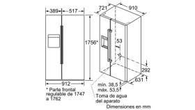 Siemens KA92DHB31 - Frigorífico Americano Clase A++ 176 x 91 Cm Negro