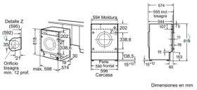 Lavadora Bosch WIW24300ES Integrable, Clase A+++, 8 kg, 1200 r.p.m, 82 cm