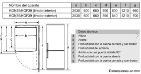 Frigorifico Combi Acero Inox Antih Bosch KGN39XI3P Clase A++, 203 x 60 cm