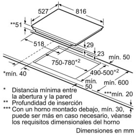 Bosch PXV875DC1E - Placa de inducción de 80cm con 4 zonas y 17 niveles de cocción