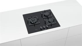 Encimera de Gas Negro Bosch PPC6A6B20, 3 fuegos, FlameSelect