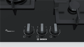 Encimera de Gas Negro Bosch PPC6A6B20, 3 fuegos, FlameSelect