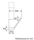 Campana Cristal Negro, A+, Inclinada de Pared Bosch DWK98JQ20, 90 cm