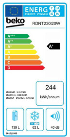 Frigorífico Beko RDNT230I20W Neo Frost A+ Blanco 145x54 Cm