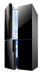 Hisense RQ562N4GB1 - Frigorífico americano Cross Door Cristal Negro 181x80 cm