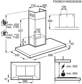 AEG DBB6960HM - Campana Decorativa Pared 90 Cm Clase A+ Hob2Hood