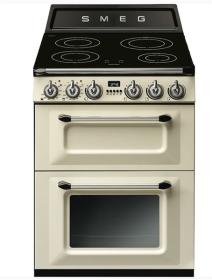 Smeg *DISCONTINUADO* TR62IP - Cocina con Placa de Inducción y 2 Hornos Eléctricos Crema