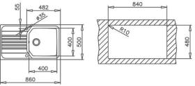 Teka 10128002 - Fregadero Premium 1C 1E Reversible Mueble 50 Cm