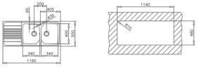 	Teka 10128006 - Fregadero Premium 2C 1E Mueble 80 Cm Reversible