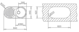 Teka 11110009 - Fregadero Dr 80 1C 1E Versión Izquierda Mueble 45 Cm