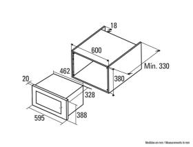 Cata 07510301 - Microondas Integrable MC 20 D 1000W 20L 60cm Inox