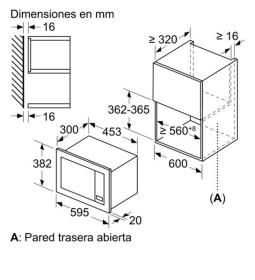 Siemens HF15G561 - Microondas Integable 18 Litros Grill 1000W Inox