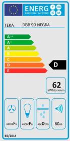 Teka DBB 90 - Campana Decorativa Piramidal 90cm Pared Negra Clase D