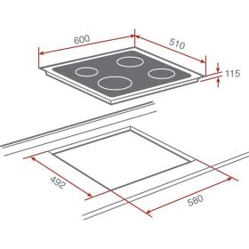Teka 10204072 - Encimera Vitrocerámica Polivalente VTC B 4 Zonas 60cm