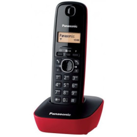 Panasonic KXTG1612SPR - Dúo Teléfonos Inalámbricos Rojo y Negro DECT
