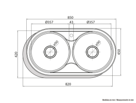 Cata 02604209 - Fregadero R 2 AG Mueble de 90 Cm Sobre Encimera Inox