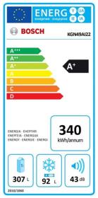 Bosch KGN49AI22 - Frigorífico combinado 201x70cm Acero Inox Antihuellas Clase A+