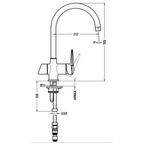 Teka 182010200 - Grifo OS 201 Caño Alto Monomando Filtro Purificador