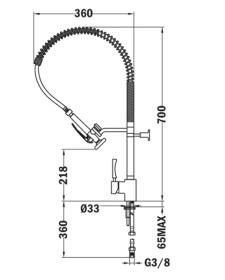 Teka 181740200 - Grifo MY 174 Monomando Semiprofesional Flexible