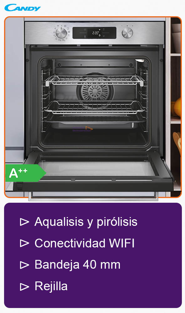 Four Encastrable Candy C-Bake 600 Full Black - Nettoyage Pyrolytique, Commande Via App HOn, 6 Niveaux, 12 Fonctions