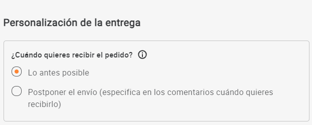 Plazosdeentrega personalizacion entrega