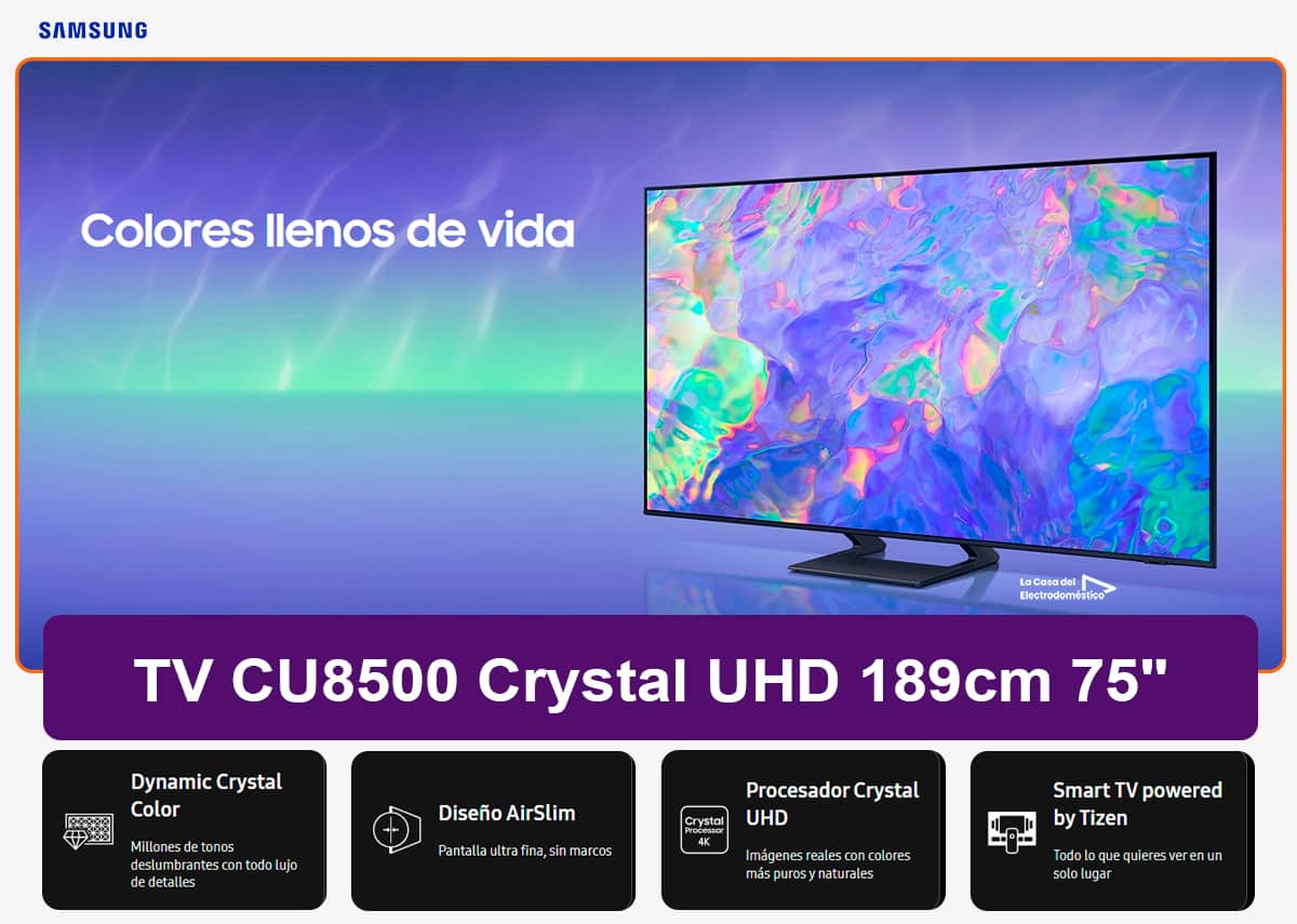 Televisor Smart Tv Samsung Cu8500 Crystal Uhd 55'' 4k Uhd Led
